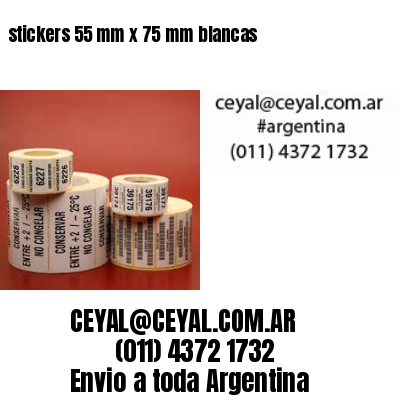 stickers 55 mm x 75 mm	blancas