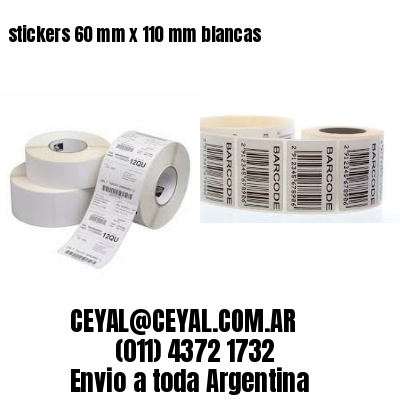 stickers 60 mm x 110 mm	blancas