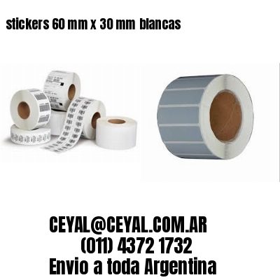 stickers 60 mm x 30 mm	blancas