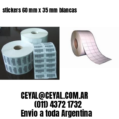 stickers 60 mm x 35 mm	blancas