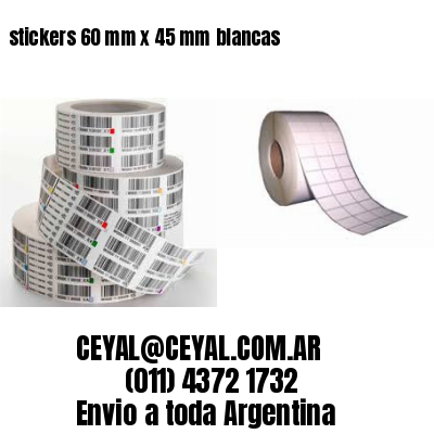 stickers 60 mm x 45 mm	blancas