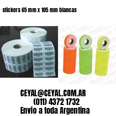 stickers 65 mm x 105 mm	blancas