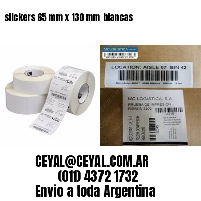 stickers 65 mm x 130 mm	blancas