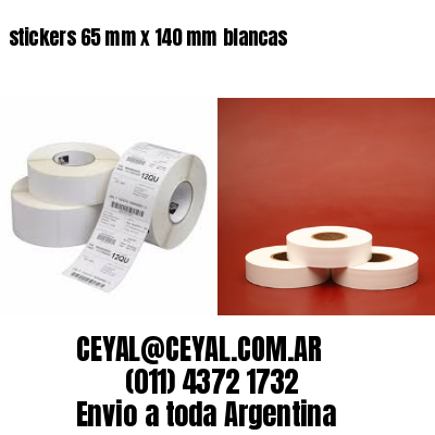 stickers 65 mm x 140 mm	blancas