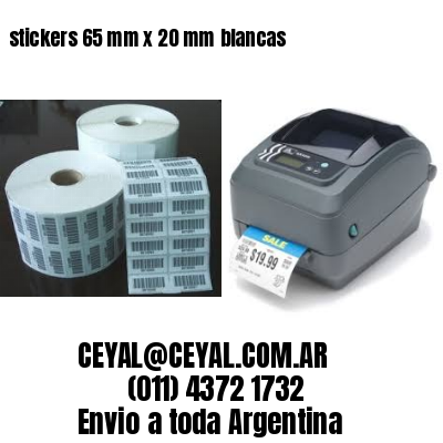 stickers 65 mm x 20 mm	blancas