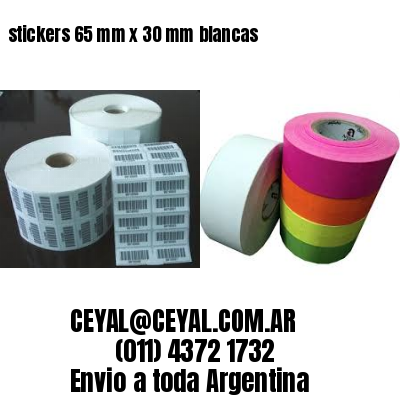 stickers 65 mm x 30 mm	blancas