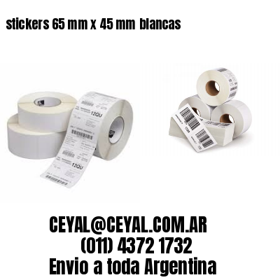 stickers 65 mm x 45 mm	blancas