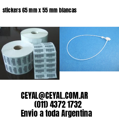 stickers 65 mm x 55 mm	blancas