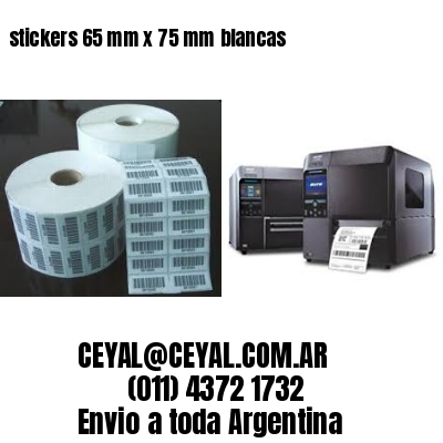 stickers 65 mm x 75 mm	blancas