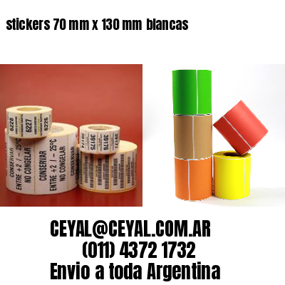 stickers 70 mm x 130 mm	blancas