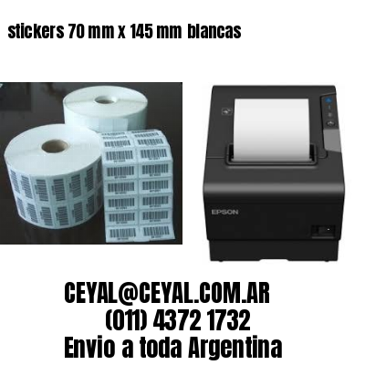 stickers 70 mm x 145 mm	blancas