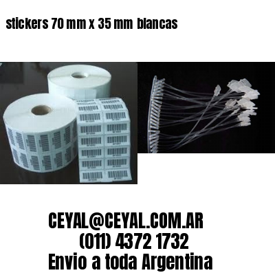 stickers 70 mm x 35 mm	blancas