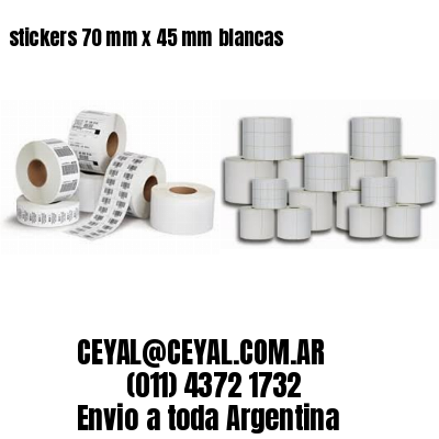stickers 70 mm x 45 mm	blancas
