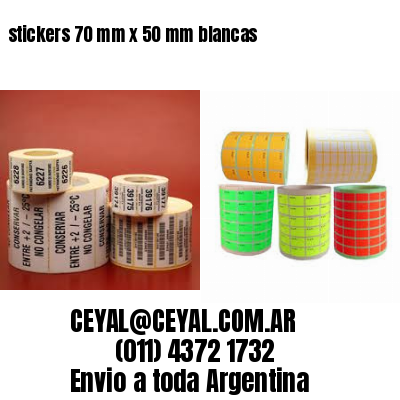 stickers 70 mm x 50 mm	blancas