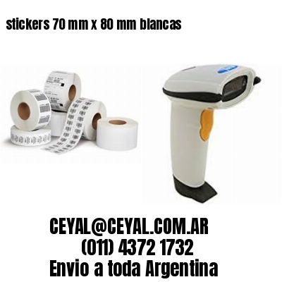 stickers 70 mm x 80 mm	blancas