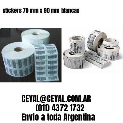 stickers 70 mm x 90 mm	blancas