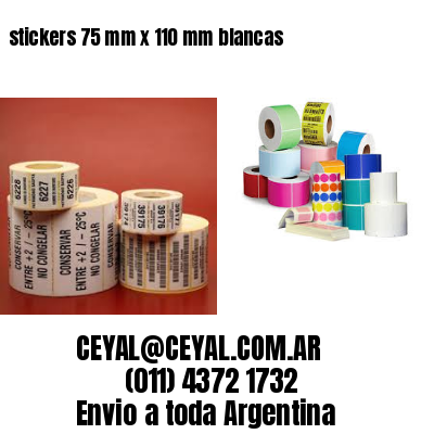 stickers 75 mm x 110 mm	blancas