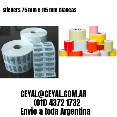 stickers 75 mm x 115 mm	blancas