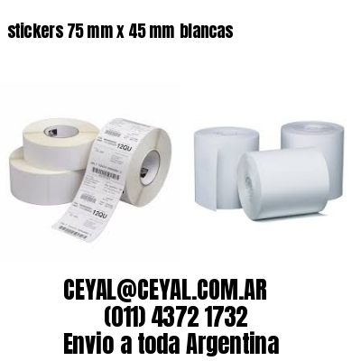 stickers 75 mm x 45 mm	blancas