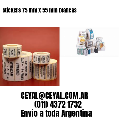 stickers 75 mm x 55 mm	blancas