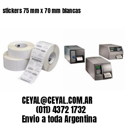 stickers 75 mm x 70 mm	blancas