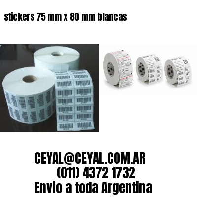 stickers 75 mm x 80 mm	blancas