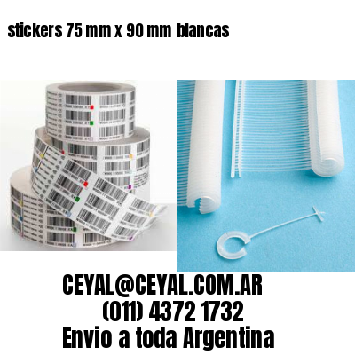 stickers 75 mm x 90 mm	blancas