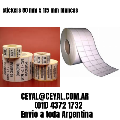 stickers 80 mm x 115 mm	blancas