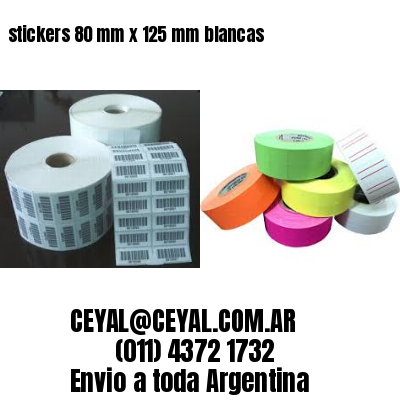 stickers 80 mm x 125 mm	blancas