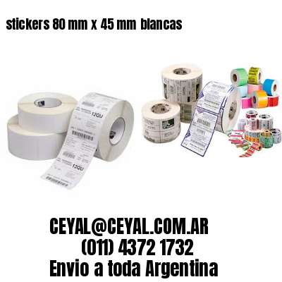 stickers 80 mm x 45 mm	blancas