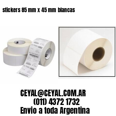 stickers 85 mm x 45 mm	blancas