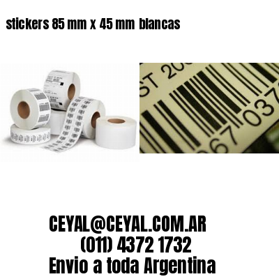 stickers 85 mm x 45 mm	blancas