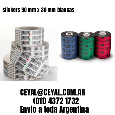 stickers 90 mm x 30 mm	blancas