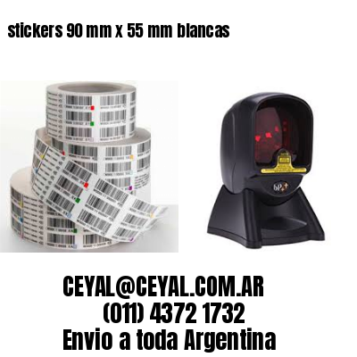 stickers 90 mm x 55 mm	blancas