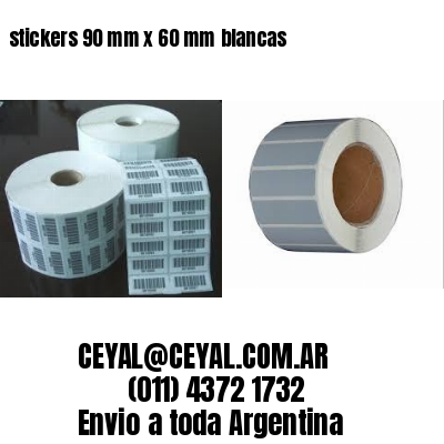 stickers 90 mm x 60 mm	blancas