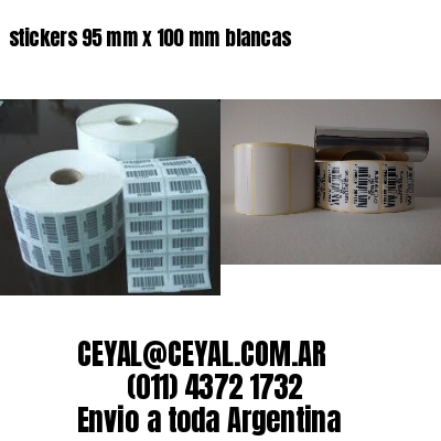 stickers 95 mm x 100 mm	blancas