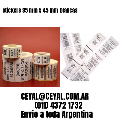 stickers 95 mm x 45 mm	blancas