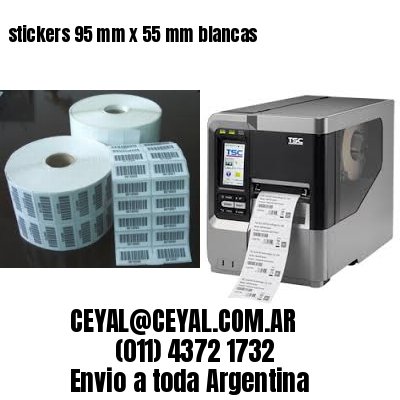 stickers 95 mm x 55 mm	blancas