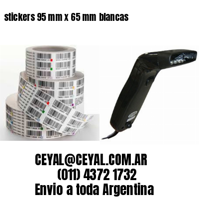 stickers 95 mm x 65 mm	blancas