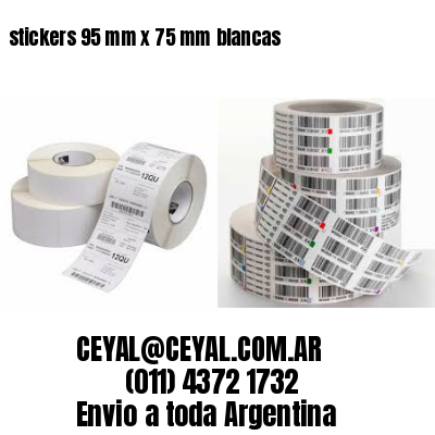 stickers 95 mm x 75 mm	blancas