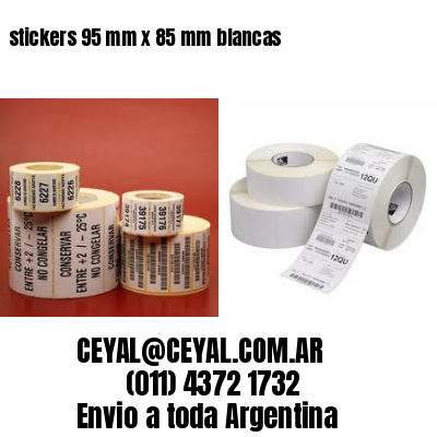 stickers 95 mm x 85 mm	blancas