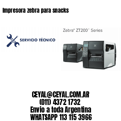 Impresora zebra para snacks