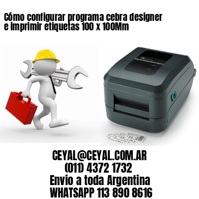 Cómo configurar programa cebra designer e imprimir etiquetas 100 x 100Mm