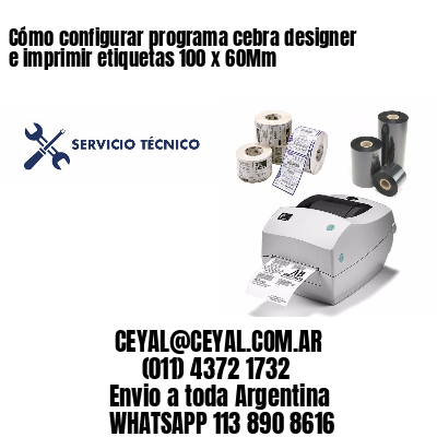 Cómo configurar programa cebra designer e imprimir etiquetas 100 x 60Mm