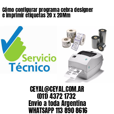 Cómo configurar programa cebra designer e imprimir etiquetas 20 x 20Mm