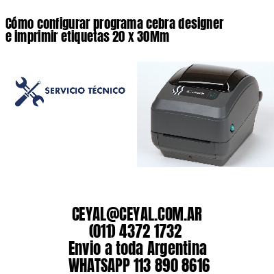 Cómo configurar programa cebra designer e imprimir etiquetas 20 x 30Mm