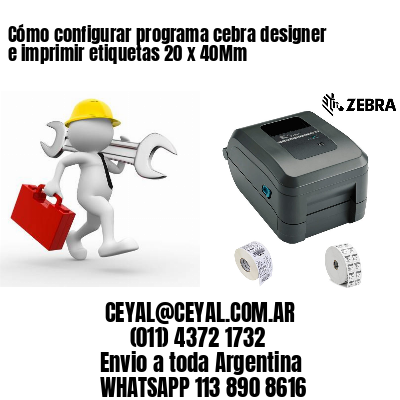 Cómo configurar programa cebra designer e imprimir etiquetas 20 x 40Mm