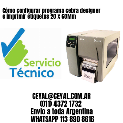 Cómo configurar programa cebra designer e imprimir etiquetas 20 x 60Mm