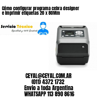 Cómo configurar programa cebra designer e imprimir etiquetas 20 x 80Mm