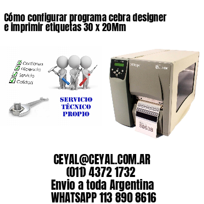 Cómo configurar programa cebra designer e imprimir etiquetas 30 x 20Mm